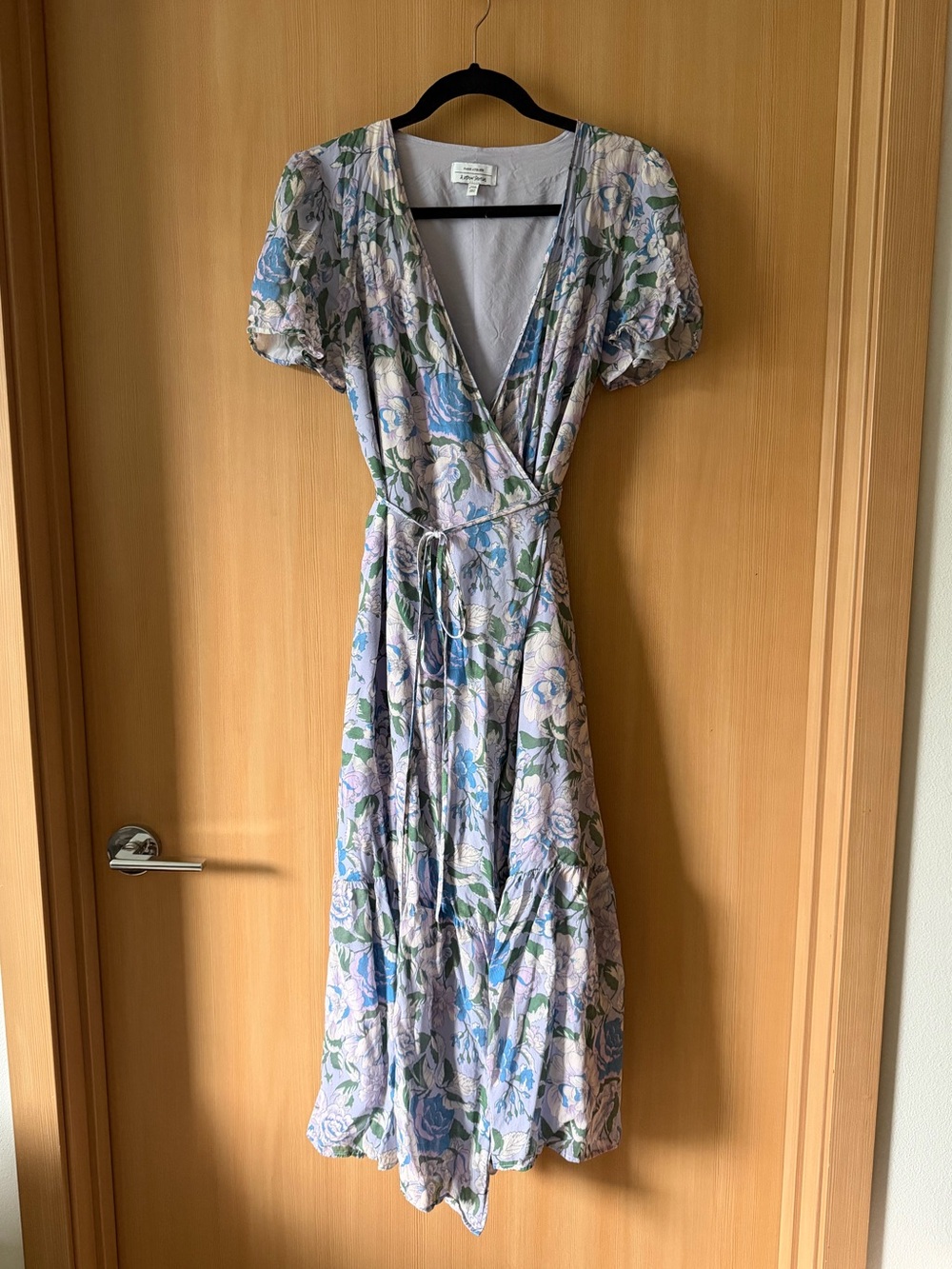 & Other Stories Lavender Floral Wrap Midi Dress